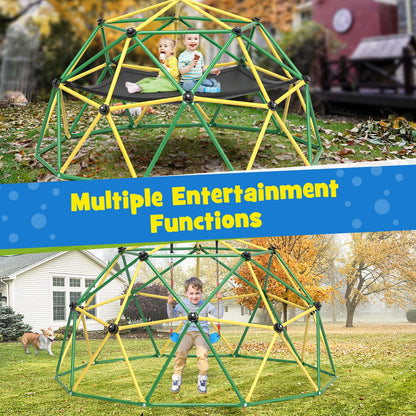 Amictoy Climbing Dome, 10FT Climber with Hammock & Swing, Jungle Gym Backyard for Kids, 2025 Upgraded Model Indoor Outdoor Toddler Play Equipment, Easy Assembly, Safety Certified