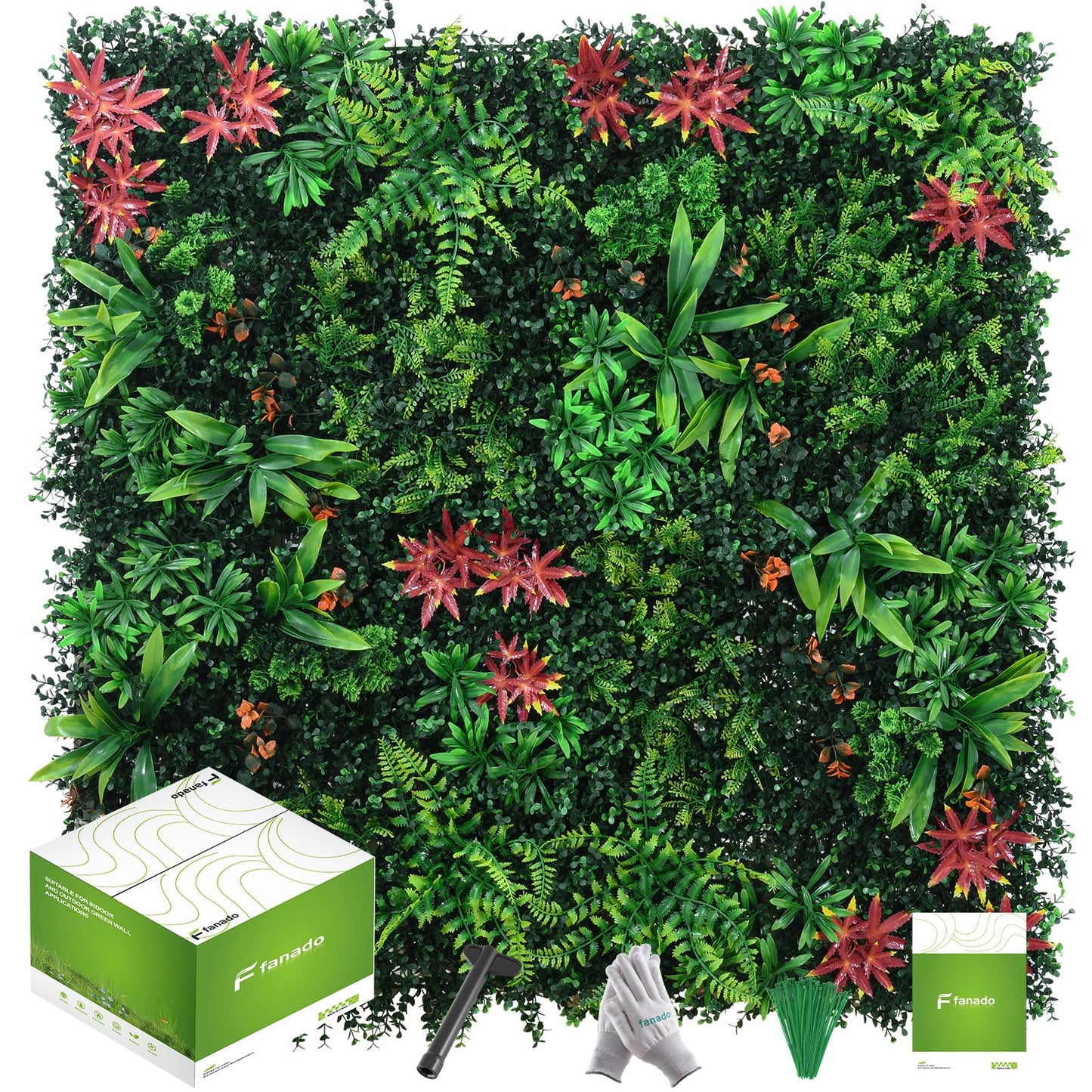 Grass Wall Panels 18 Pack 20"x20", Artificial Hedge Greenery Wall Backdrop, Plant Wall, UV Protected Privacy Fence Screen, Green Wall Decor for Outdoor Indoor Wedding Décor