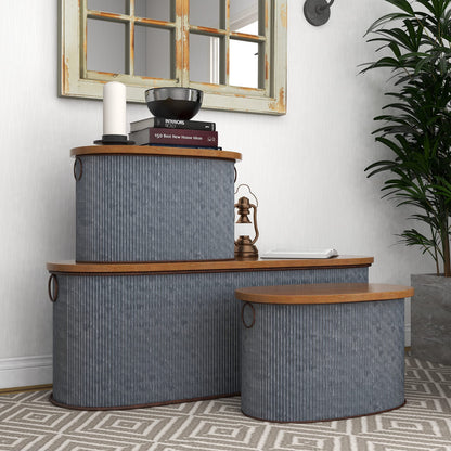 Deco 79 70576 Storage Box, Brown/Gray