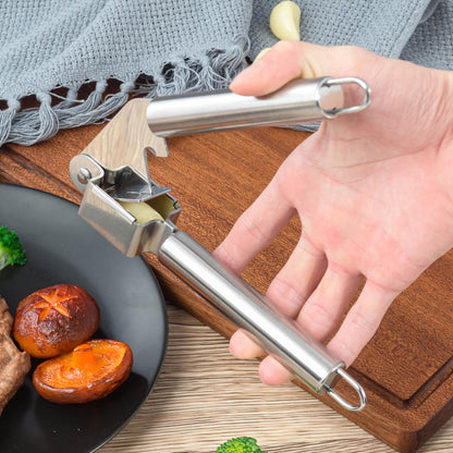 Garlic Press Stainless Steel Heavy Duty | Ergonomic Easy-Press Garlic Mincer for Arthritis & Weak Hands | Easy to Clean, Dishwasher Safe Manual Garlic Crusher for Home Kitchen