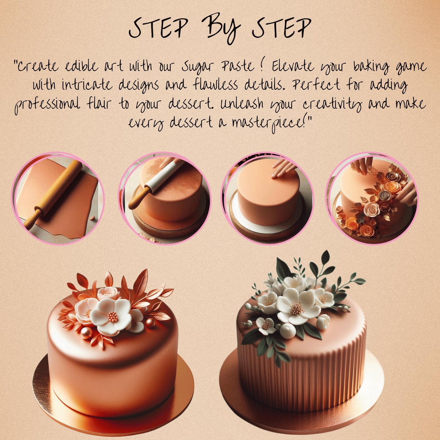 Confect Showstopper Copper Metallic Fondant | Edible Fondant For Cakes | Chefs Choice Fondants for Cake Decorating Cake | Vegan, Gluten-Free, Nut-Free, Palm Oil-Free – 8.8 Oz