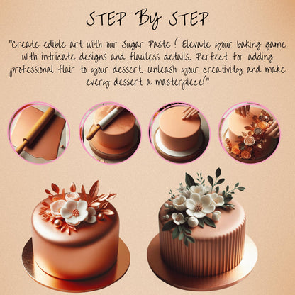 Confect Showstopper Copper Metallic Fondant | Edible Fondant For Cakes | Chefs Choice Fondants for Cake Decorating Cake | Vegan, Gluten-Free, Nut-Free, Palm Oil-Free – 8.8 Oz
