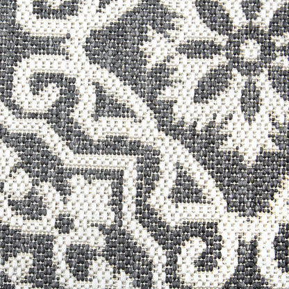 Nicole Miller New York Patio Country Julia Transitional Geometric Indoor/Outdoor Area Rug, Black/Grey, 7'9"x10'2"