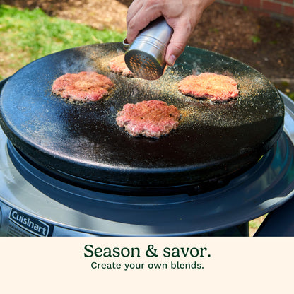 Cuisinart Smash Burger Kit, Cast Iron Press, Spatula, Seasoning Shaker and Patty Papers for Perfect Cookouts, Barbecues and Tailgates