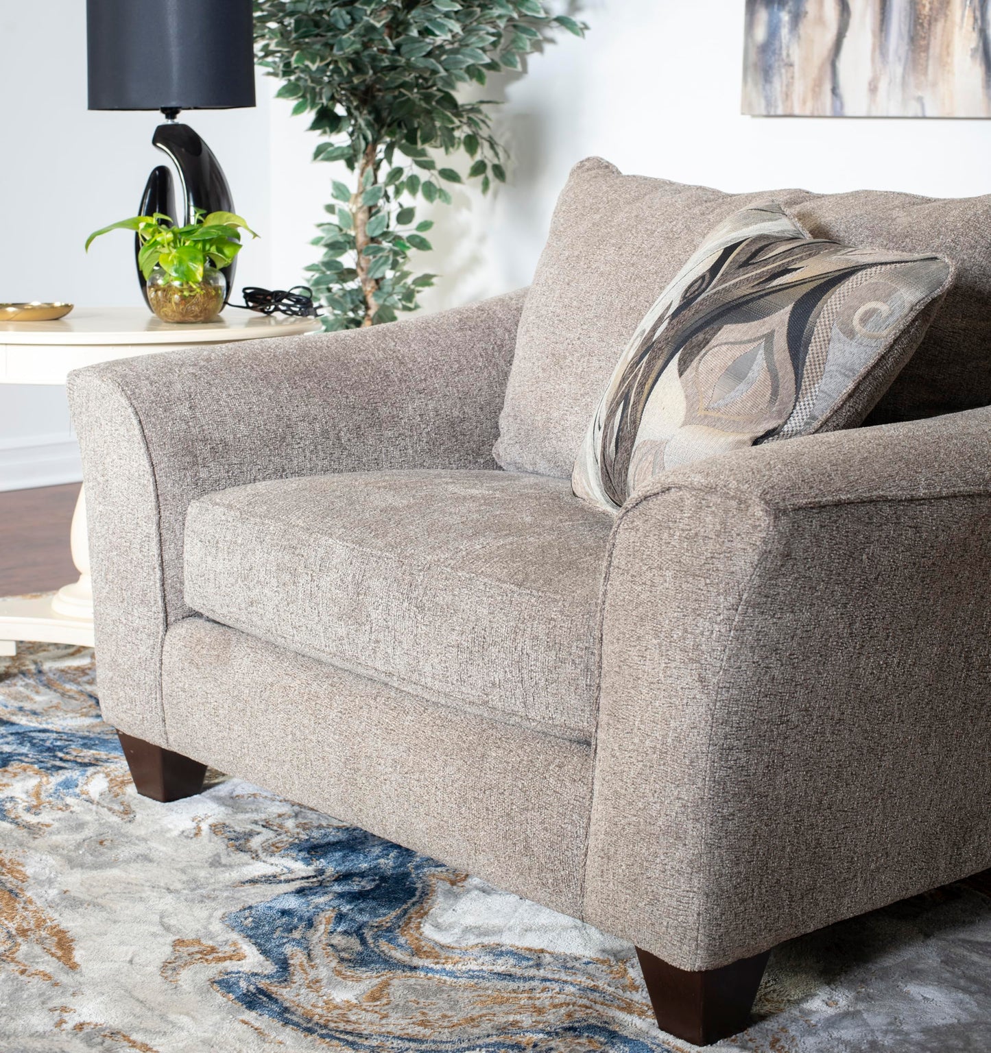 Roundhill Furniture Camaro Platinum Fabric Pillow Back Accent Chair