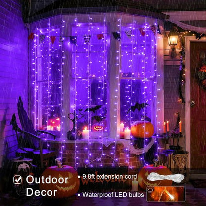 JMEXSUSS 300LED Purple Christmas Lights - Remote-Controlled String Lights for Bedroom & Party Decor