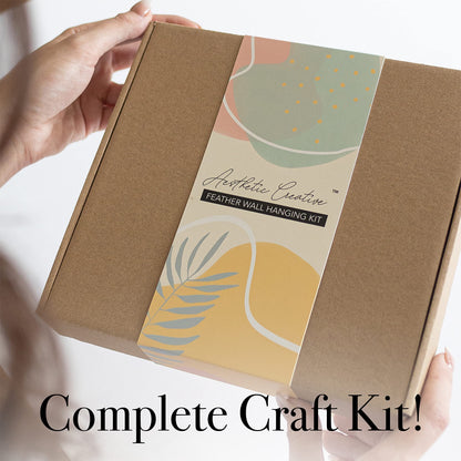 DIY Macrame Kit, Feather Dream Catcher Wall Hanging Kits for Teens & Adult Beginners, Craft Supplies for Boho Art Project-Macrame Cord, Gold Hoop, Accessories & Instructions (Sundial)