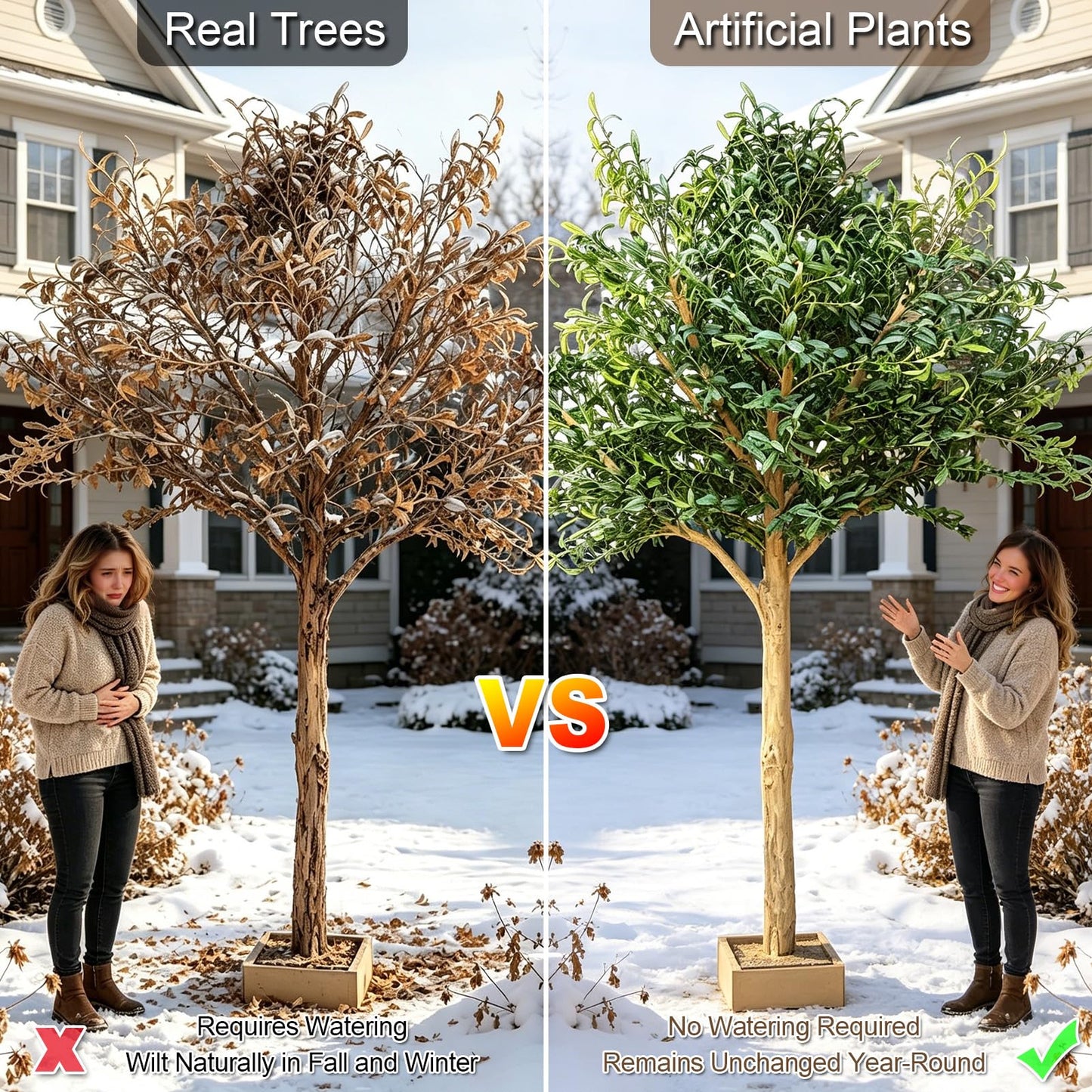 Faux Olive Tree - Large Realistic Artificial Olive Tree with Trunk, Adjustable Branch for Wedding Event Indoor Outdoor Home Office Living Room Farmhouse Decor (5FT)