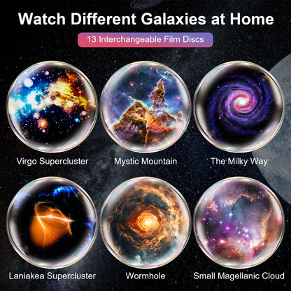 Planetarium Projector for Bedroom, 13 in 1 Star Projector Galaxy Light, Ceiling Night Light Milky Way Mood Lighting with Timer, LED Space Galaxy Lamp Bedroom Room Decor for Adults Kids - White
