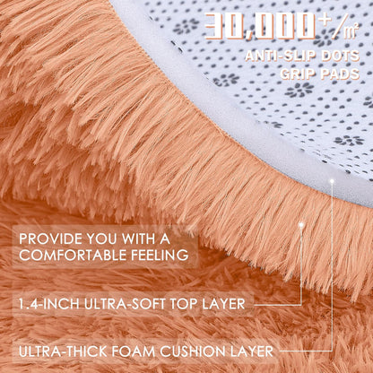 OLANLY Runner Rugs - Soft Fluffy Machine Washable 2x6 for Hallway & Bedroom | Muted Orange Decor