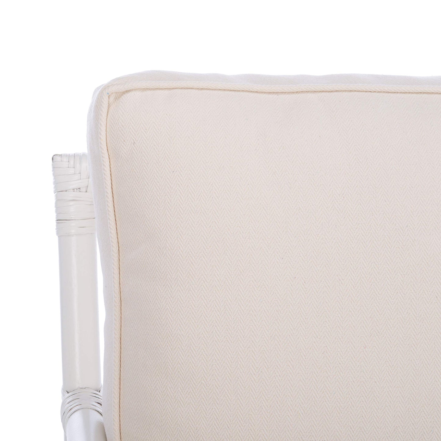 Safavieh Home Kazumi Coastal White Rattan Cushion Accent Chair (ACH6508A)