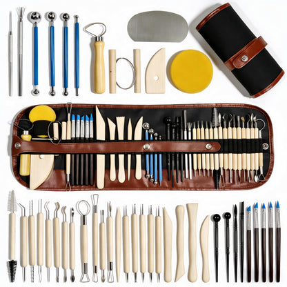 DaChihSheng 43 Pcs Clay Tools Kit Pottery Tools Polymer Clay Sculpting Tools Kit for Carving Air Dry Clay Tools Set for Adults Clay Sculpting Tools Ceramic Tools Graving Tools use for DIY Handicraft