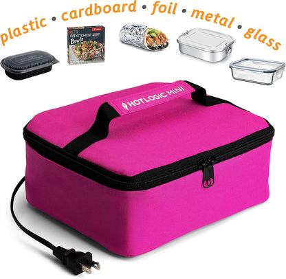 HotLogic Mini Portable Electric Lunch Box Food Heater - Pink - Innovative Food Warmer for Adults Car/Home
