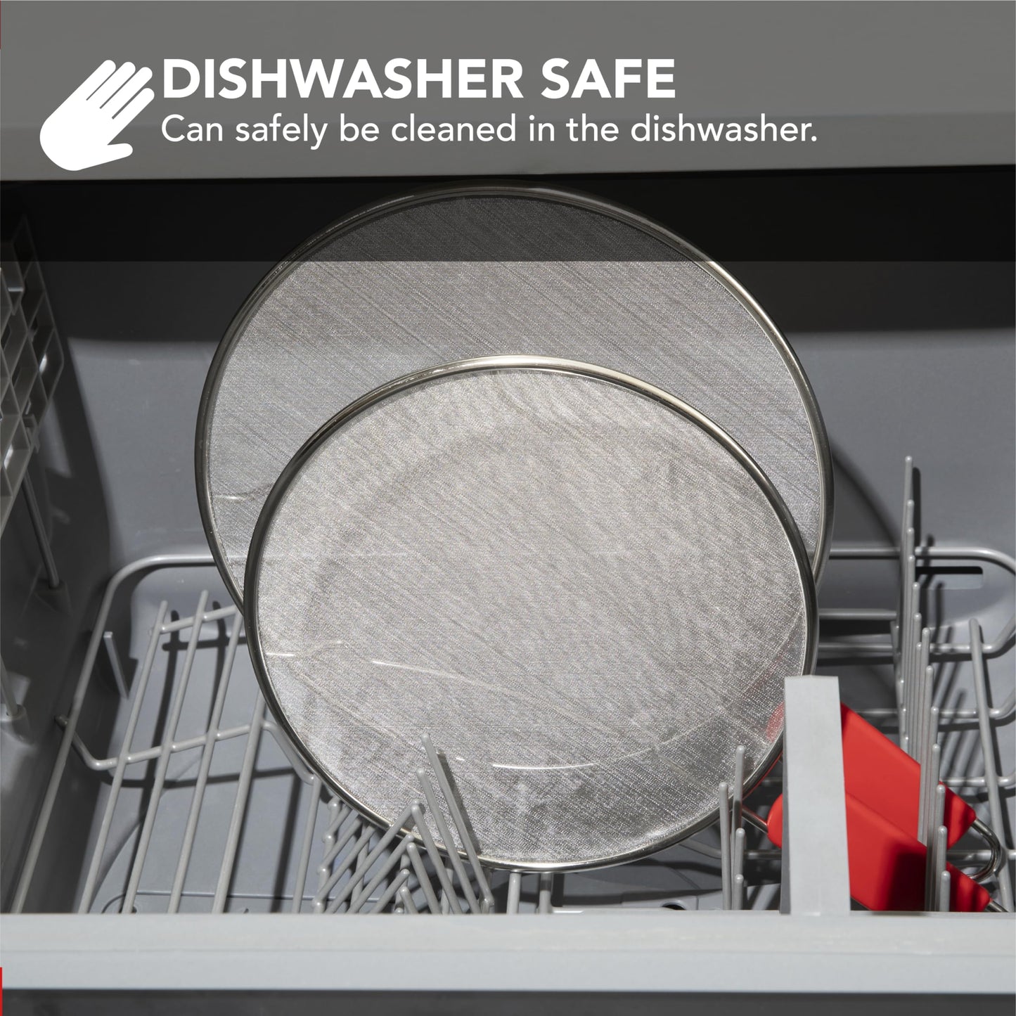 Alpha Living 60134ST Set of 3 Splatter Screens – 13", 11.5", and 9.5" Stainless Steel Fine Mesh, Comfort Grip Handles – Grease & Oil Guard for Frying Pans, Boiling Pots, Safe Cooking Lid Set of 3