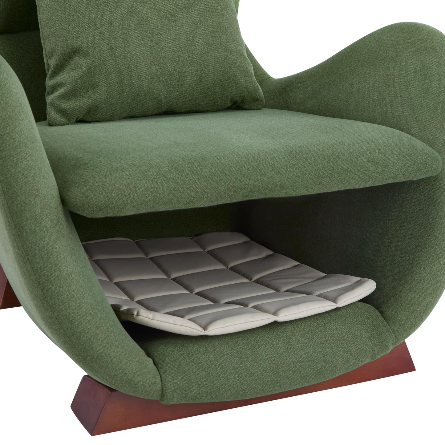 Merax Modern Accent Chair with Pet Cave & Storage, Dual-Layer Design Living Room Lounge Chair with Plush Polyester Fabric, Stylish Reading Chair for Cozy Nook, Home Office & Bedroom, Green