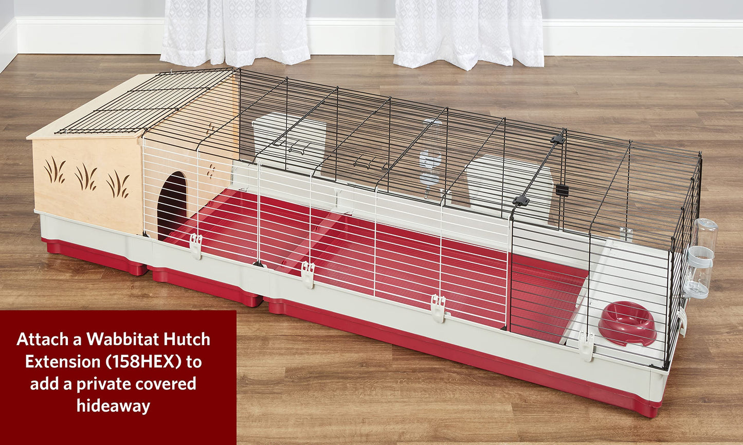 Midwest Homes for Pets Deluxe Rabbit & Guinea Pig Cage, XX-Large, White & Red