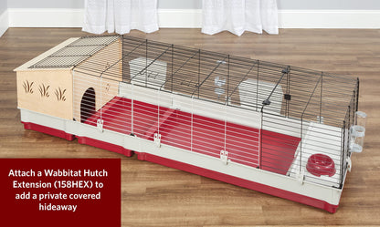 Midwest Homes for Pets Deluxe Rabbit & Guinea Pig Cage, XX-Large, White & Red