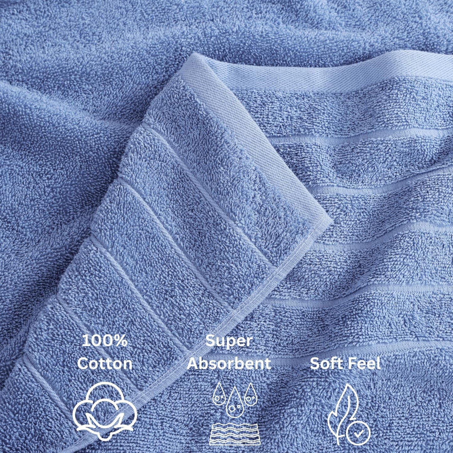 8 Set 2 4 2 3 Casa Platino Cotton Bath Towel Piece - Super Soft, Quick Dry & Absorbent - Bath, Washcloths, Hand Towels