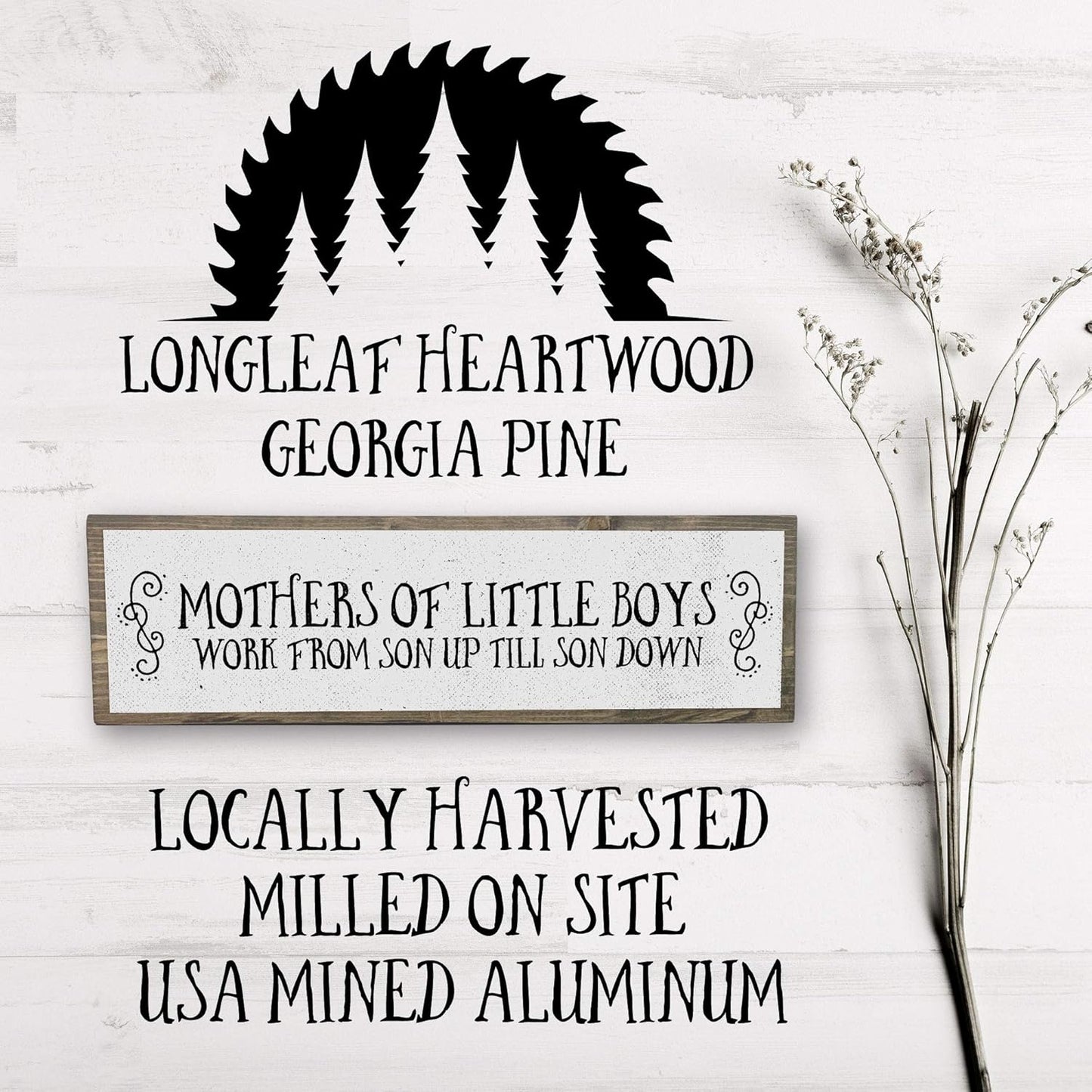 Mom Wood Signs - Medium Wood And Metal for Mothers Of Little Boys