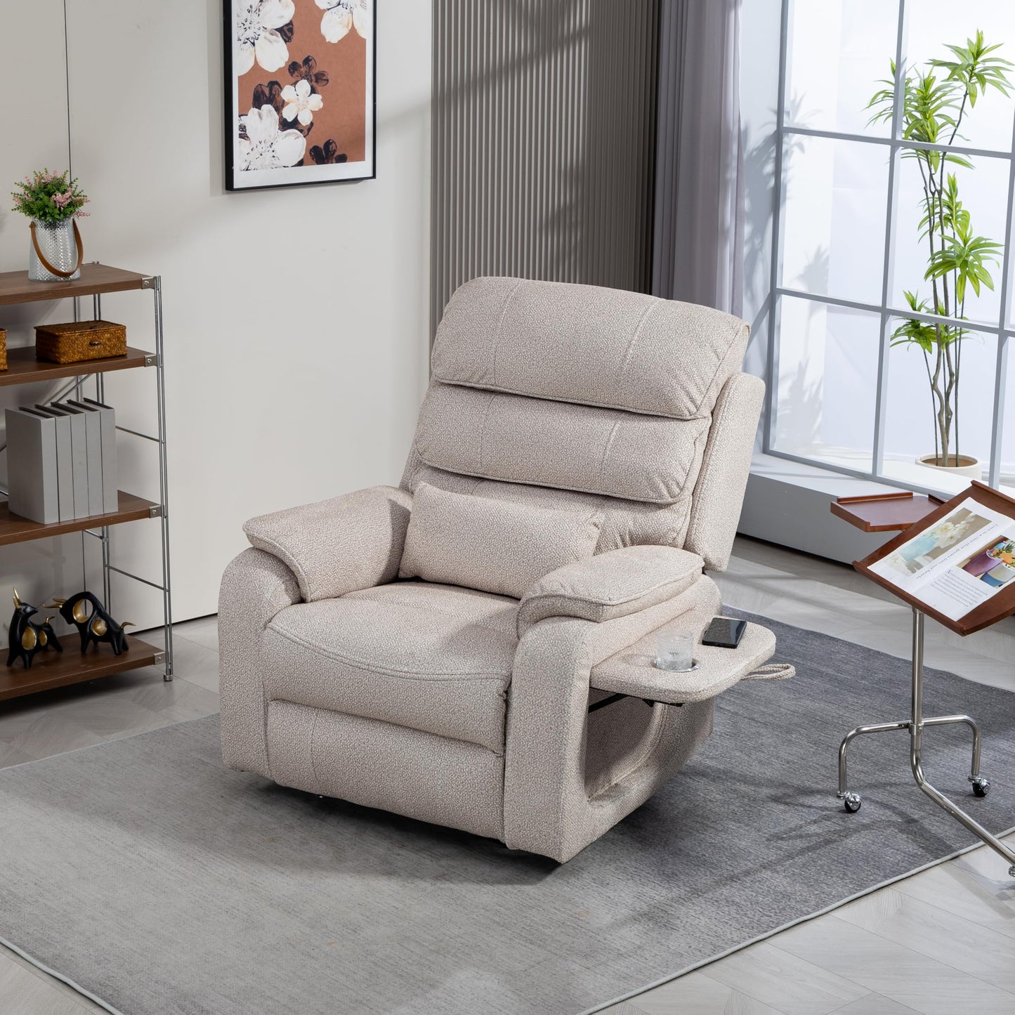 Oversized Electric Lift Chair Versatile Power Recliner Chair 180° Infinite Reclining Armchair for Adults with Massgae,Cupholder,USB-C Ports,Wireless Charging