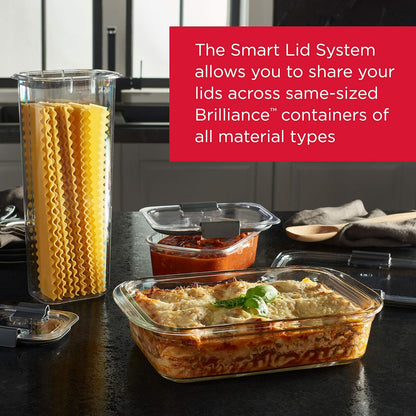 Rubbermaid Brilliance Glass Food Storage Container - 8-Cup, BPA-Free & Leak-Proof | 2-Piece Set