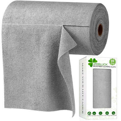 85 Pack Reusable Tear Away Microfiber Cleaning Cloth Roll, 10" x 10" Value Pack Kitchen Towels Washable Cleaning Rag Towels Multi-Purpose Microfiber Dish Cloths for Auto, House, Garage, Kitchen