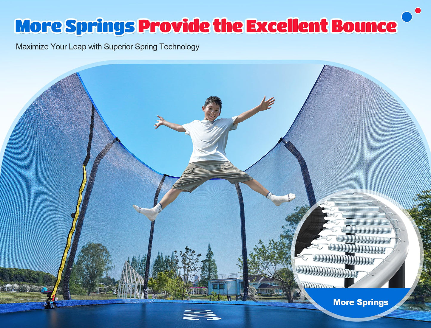 ORCC 7x10 FT Oval Outdoor Trampoline with Safety Net - Recreational Gymnastics Trampoline for Kids, 1200LBS Capacity, Heavy-Duty Galvanized Steel Frame Yard Trampolines