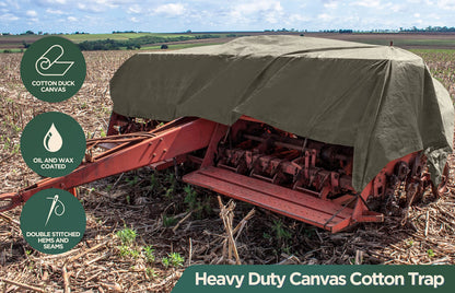 CCS Waterproof Canvas Tarp Cover (21oz) – Heavy Duty Duck Cloth, Waxed Canvas Tarpaulin with Rustproof Brass Grommets for Camping, Construction, Equipment & Outdoor Use (Olive Drab, 10x16 Ft)