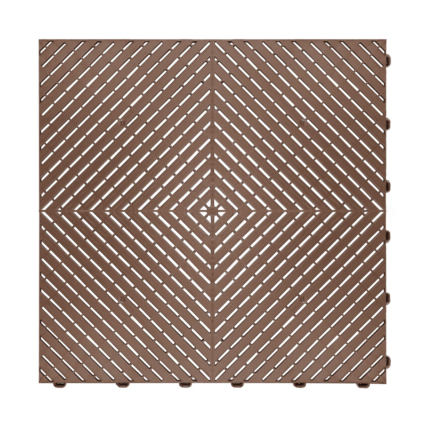 Swisstrax Ribtrax Smooth PRO Interlocking Garage Floor Tiles, 15.75 x 15.75-Inch, Chocolate Brown, 24 Piece Set