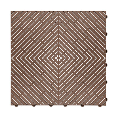 Swisstrax Ribtrax Smooth PRO Interlocking Garage Floor Tiles, 15.75 x 15.75-Inch, Chocolate Brown, 24 Piece Set