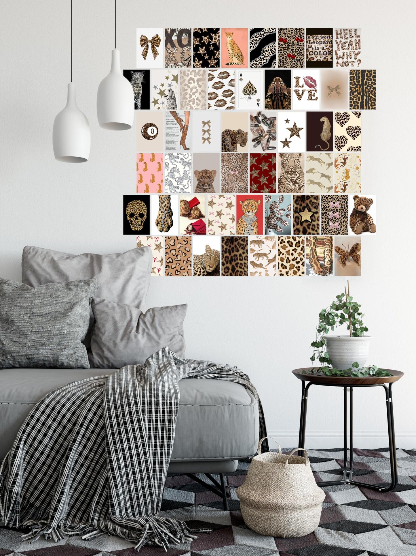 TwoDays Cheetah Print Room Decor Aesthetic, Y2K Leopard Print Wall Art Collage Kit, Chic Luxury Trendy Fashion Posters for Girls Home Bedroom Apartment Dorm.(Set of 50, 4" × 6")
