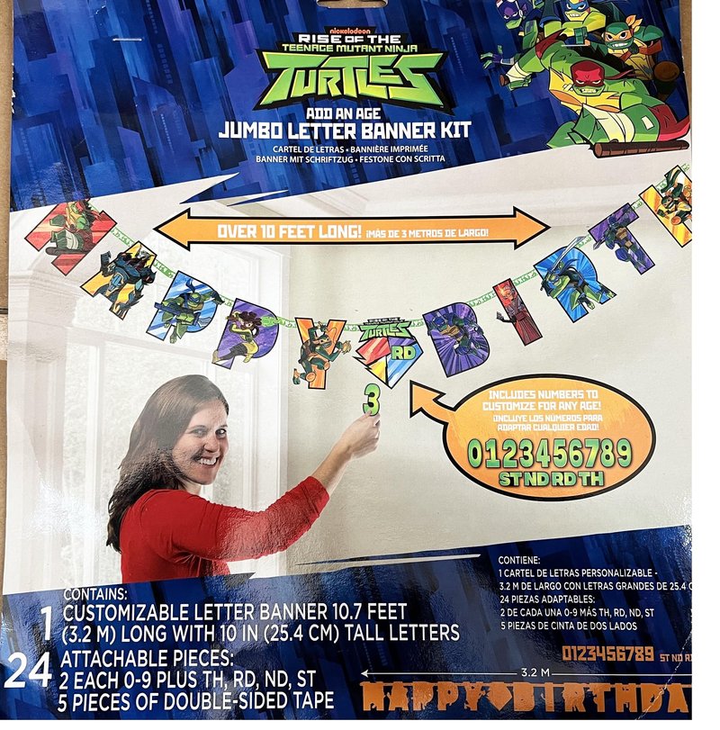 Rise of the TMNT Large 10 feet Bithday Banner - 1 pc