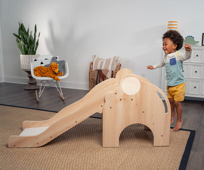 Avenlur Nima Indoor Slide - Elephant Shape Montessori Waldorf Style - Safe, Sturdy, and Reliable - Perfect Indoor Play Space for Developing Motor Skills and Balance in Toddlers and Kids Ages 1 to 5yrs