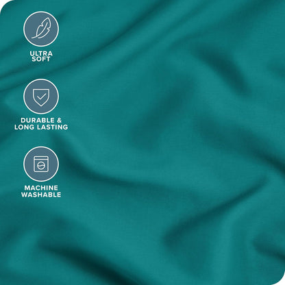 Bare Home Microfiber Pillow Cases, King Size Set of 2 Cooling Pillowcases, Double Brushed Emerald Pillowcases