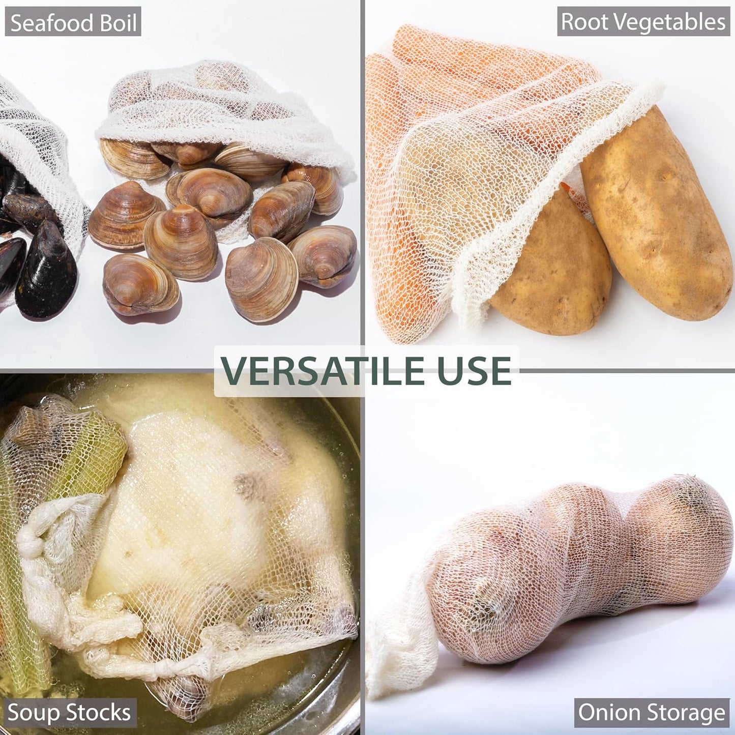 16" Pack 100, Country Seafood Boil & Steamer Bags - of Seafood Boiling Bags for Crab, Crawfish, Shellfish - Low Boil