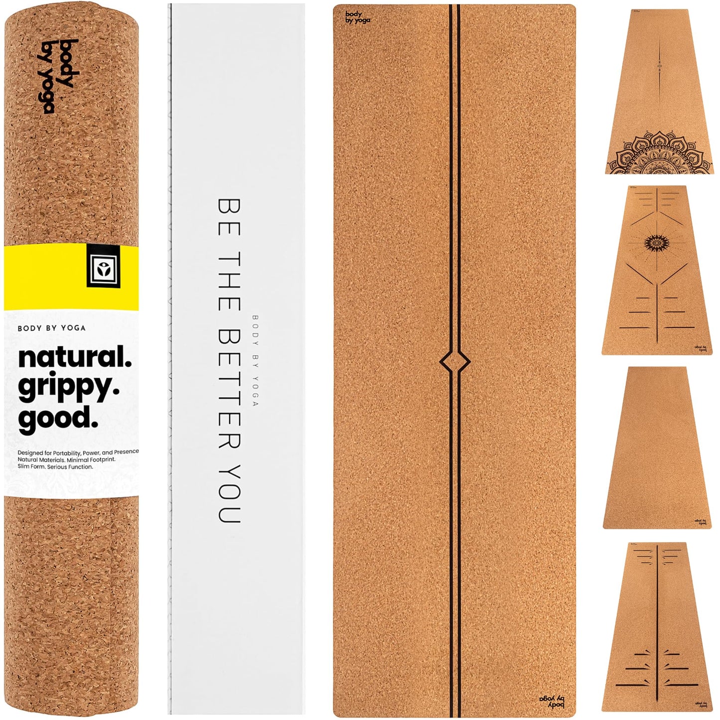 Luxury Cork Yoga Mat - Non Slip, Extra Thick Grip. Thicker, Longer, and Wider for More Comfort and Support. Tough Enough For Hot Yoga. Natural, Non Toxic, and Eco Friendly. Optional Alignment Lines.