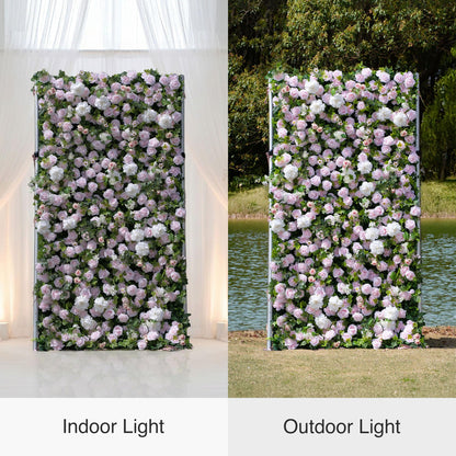 Artificial Luxury‌ Flower Wall Panels, Gorgeous 3D Silk Floral Backdrop for Wedding, Baby Show, Party and Home Decor, Quick Assembly/Storage, Both Eco ＆ Pet Friendly, 4ft*8ft