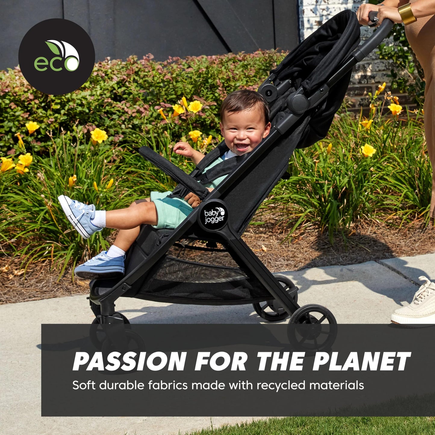 Baby Jogger® City Tour 2 Ultra-Compact Carry-On Approved Travel Stroller with Belly-Bar, Lightweight Baby Stroller with Easy One-Step Fold, Baby Travel Essential, Eco Black