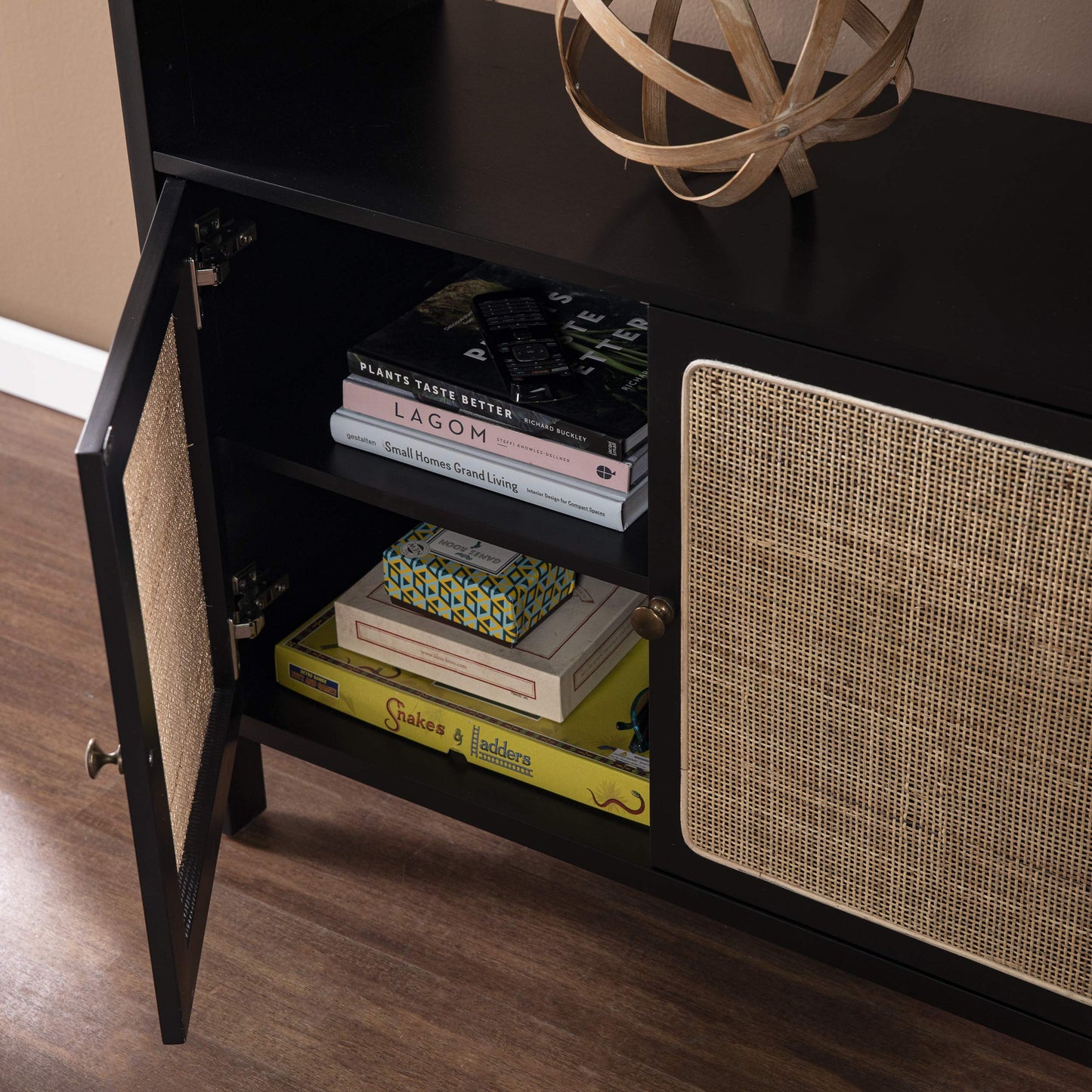 SEI Furniture Carondale Bookcase/Storage Shelf, Black and Gold