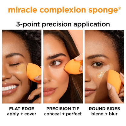 Real Techniques Iconic Blend + Set Makeup Sponge Duo, Makeup Blending Sponges, For Liquid, Cream, & Powder, Cloud Skin, Powder Sponge & Foundation Sponge, Latex-Free, Vegan & Cruelty Free, 2 Count