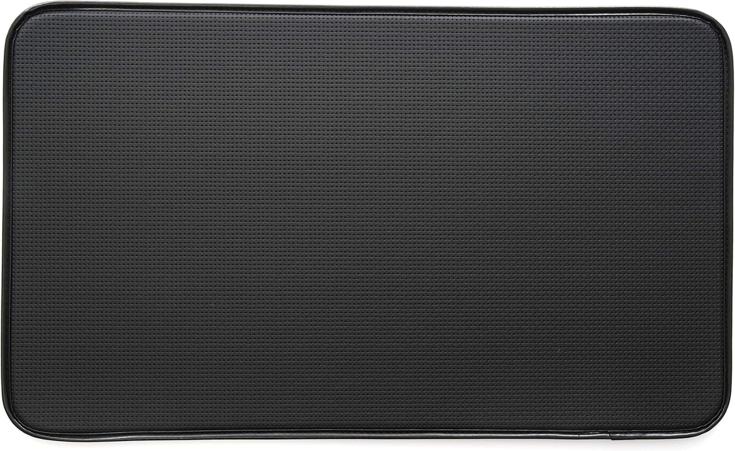 Anti-Fatigue Kitchen Faux Leather Non-Skid Cushioned Comfort Mat, 18" x 30", Diamond Black/Black