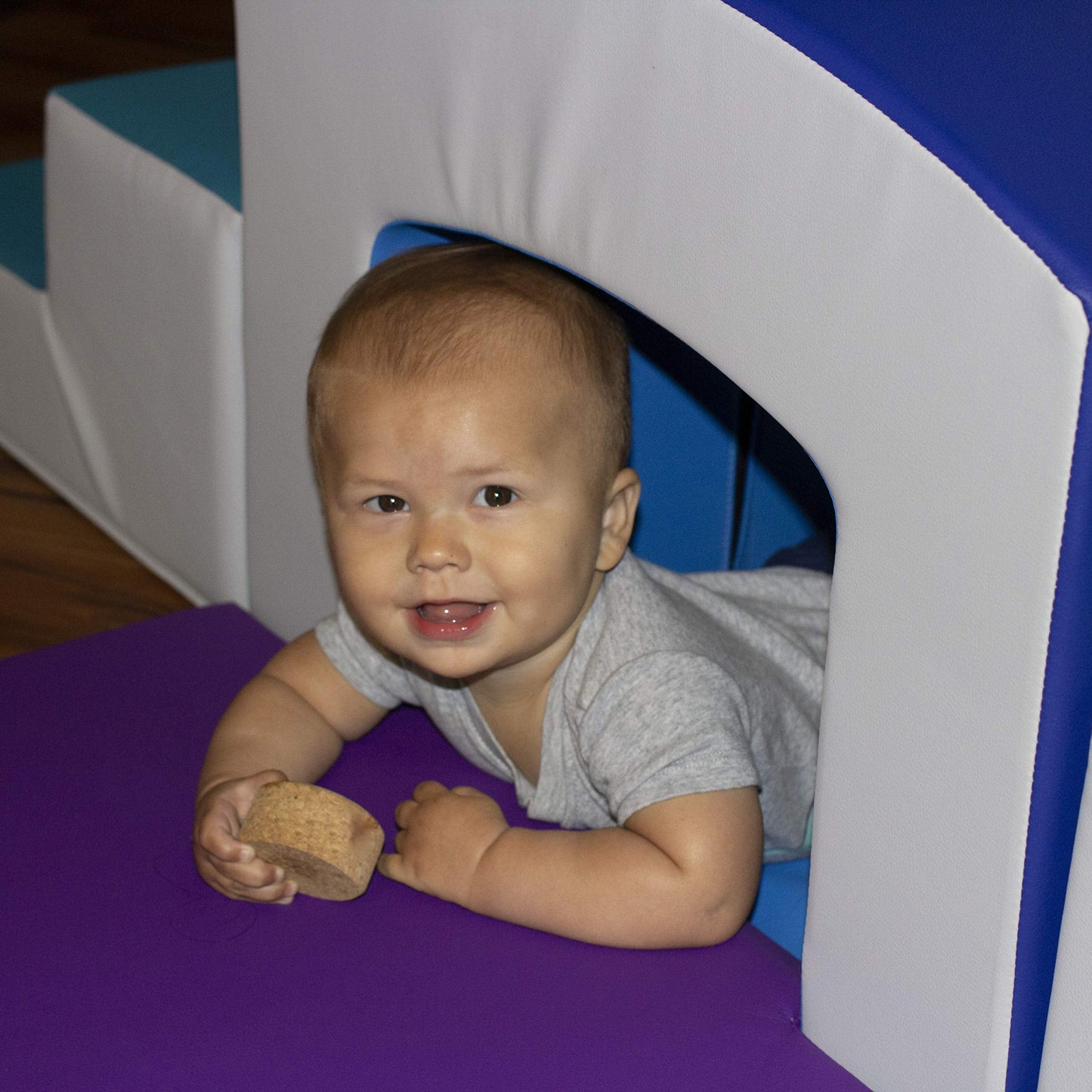 Factory Direct Partners 12825-CTPU SoftScape Playtime Grow-n-Learn Tunnel Climber Plus Pads for Toddlers and Kids (3-Piece) - Contemporary/Purple, 12825-CTPU