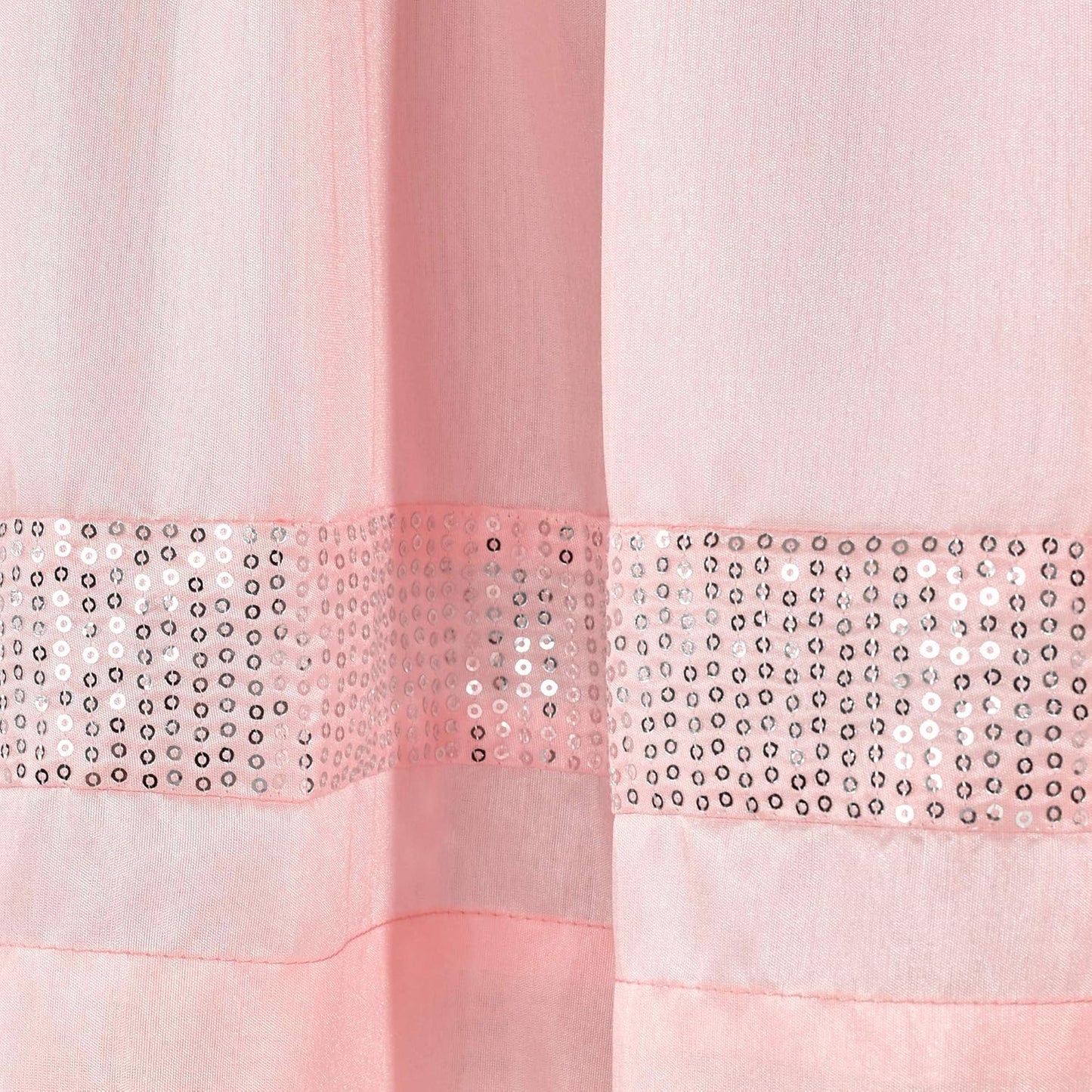 Lush Decor Night Sky Sequins Valance, Single, 84" W x 18" L, Blush & Silver - Extra Wide Kitchen Curtain