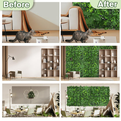 DOPGIB Artificial Green Boxwood Grass Wall Roll: 60"x128"(53.5 SQFT) UV Protected Ivy Privacy Hedge Fence Screen for Chain Link Fences Panel Indoor,Outdoor Patio Balcony & Garden