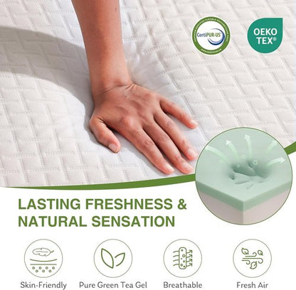EGOHOME King Size Memory Foam Mattress - 10 Inch Cooling Gel for Pressure Relief | CertiPUR-US Certified, 80''L x 76''W, White