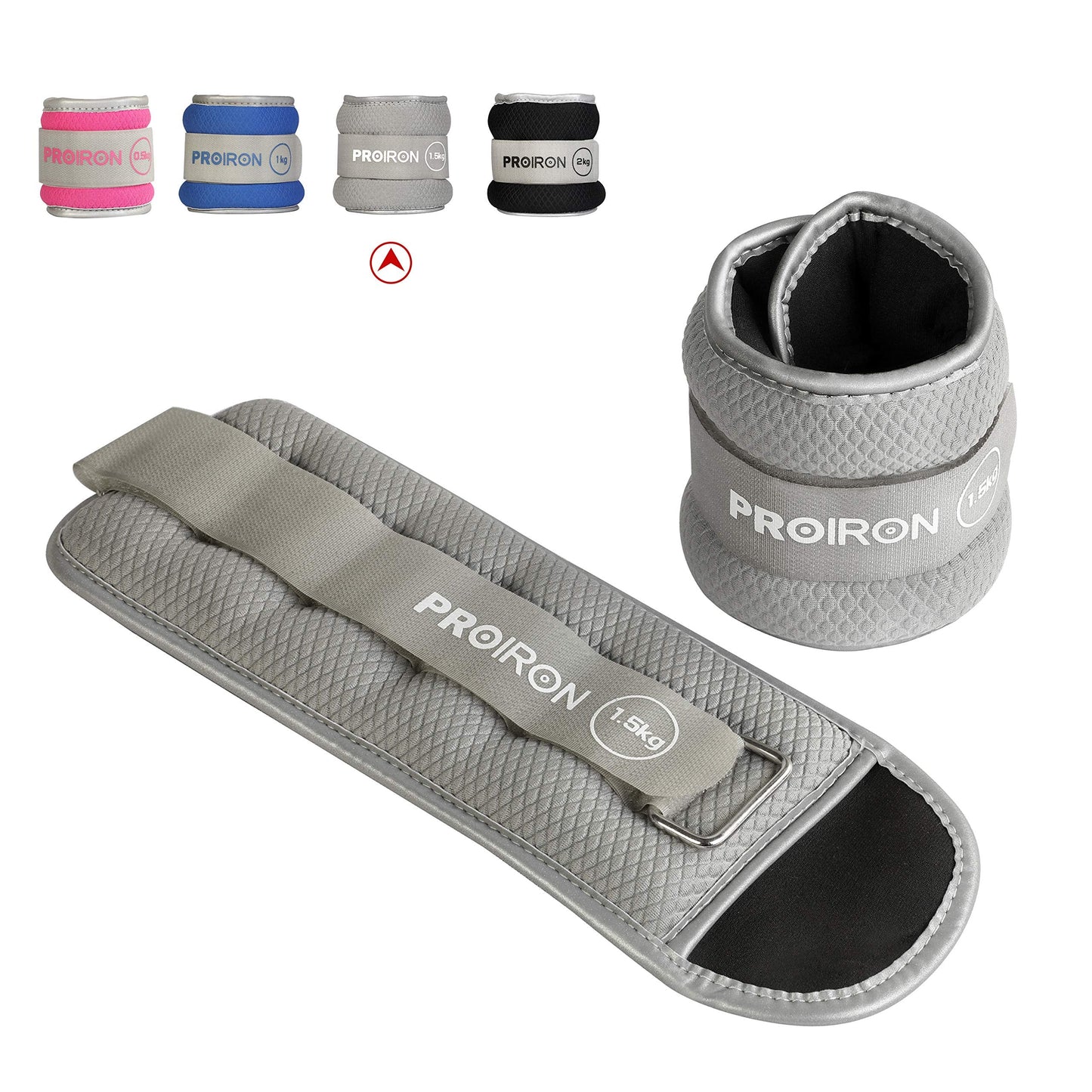 PROIRON Ankle Weights Wrist Leg Weights for Women Men 3 LBS in Pair Reflective Ankle Weight Set for Fitness Exercise Jogging Aerobics