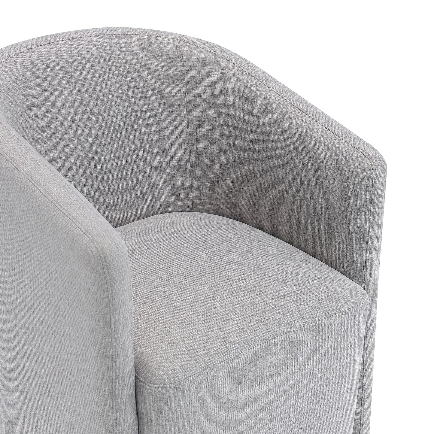Manhattan Comfort Hearth Modern Barrel Dining Armchair, Accent Upholstered Dining Chair with Woven Fabric, Stylish Curved Back, High-Density Foam, Fully Assembled, Light Gray
