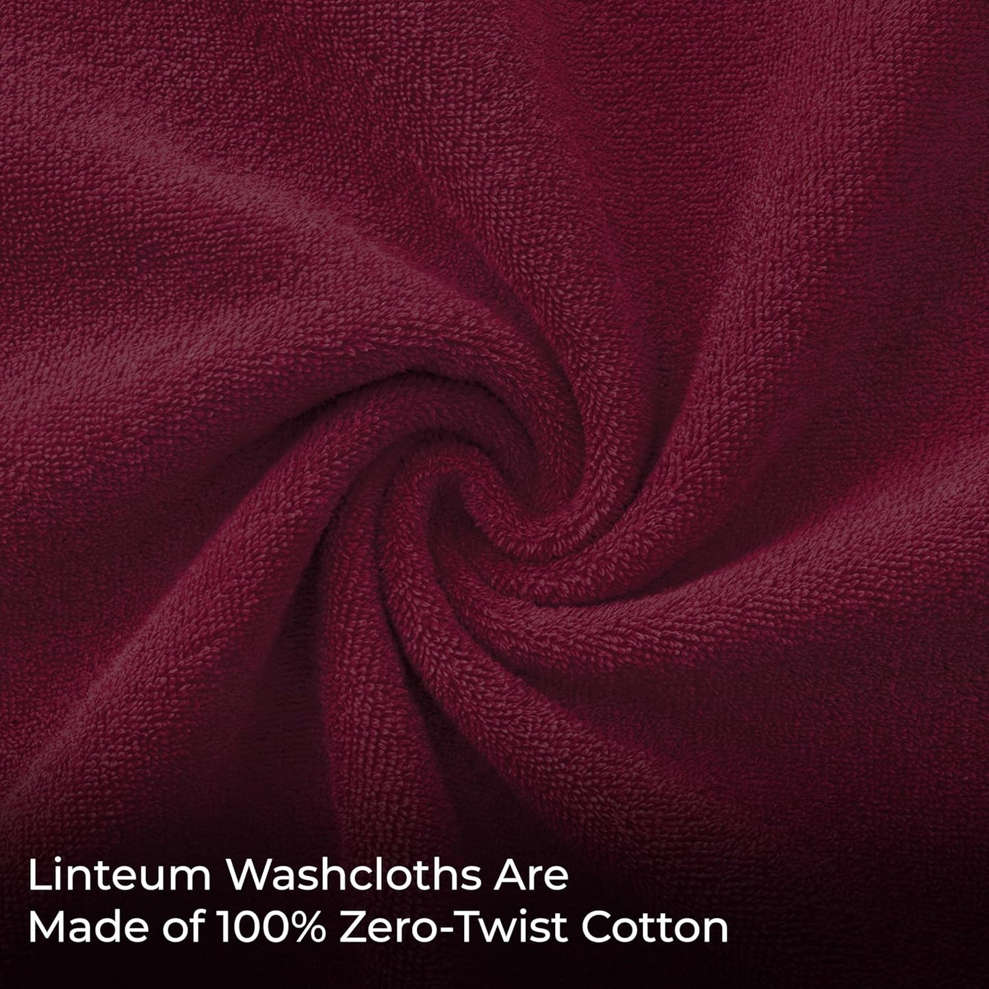 12x12 100% (24 Pack) Linteum Textile Supply Premium Washcloth (Burgundy) Ring Spun Cotton Zero Twist Towels |