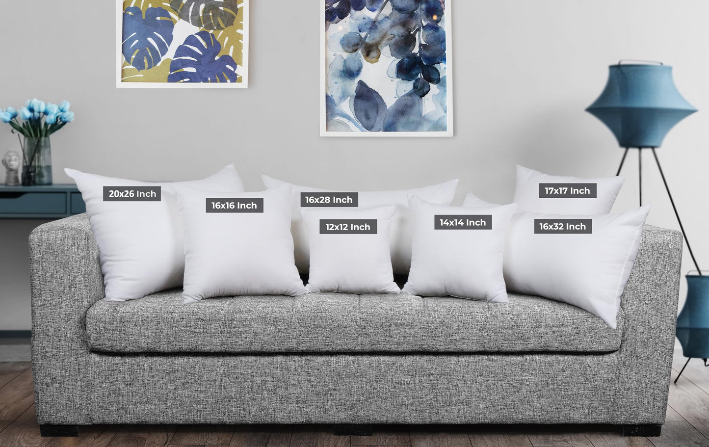 Utopia Bedding Throw Pillows (Pack of 2, White), 12 x 20 Inches Indoor Decorative Pillow Insert for Sofa, Bed and Couch