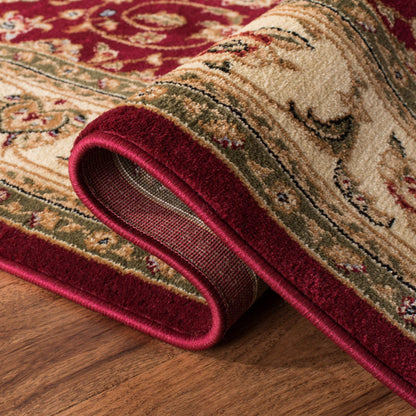 SAFAVIEH Lyndhurst Collection Area Rug - 9' x 12', Red & Ivory, Traditional Oriental Design, Non-Shedding & Easy Care, Ideal for High Traffic Areas in Living Room, Bedroom (LNH312A)